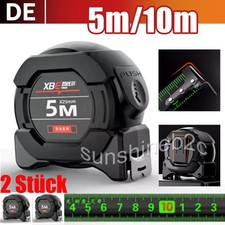 2 Stk Maßband Rollmaßband Messband Bandmaß Rollmeter mit Rücklauf schwarz 5m/10m