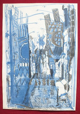 Claus Weidensdorfer/Dresden, "Fassaden", Lithographie, handsigniert (2297)