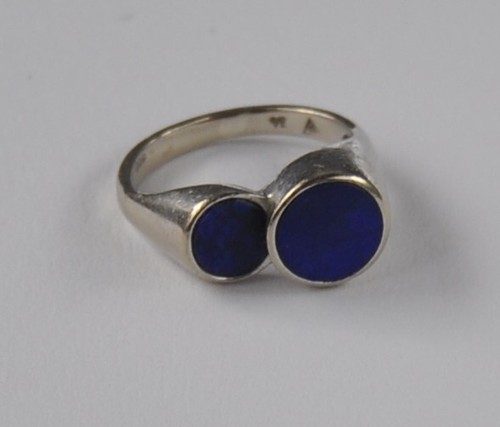 Weißgold ring lapislazuli - weißgold,
