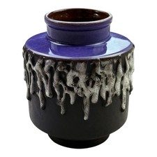 vintage Carstens Keramik Vase 1264-16 W-Germany Lila Fat Lava 16cm PT1