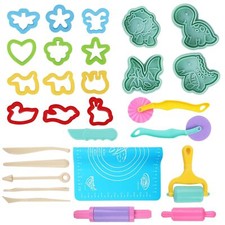 29 Stück Knete Zubehör Knetwerkzeug Playdoh Set Knetzubehör Einschließen Teig...