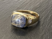 RING 925 STERLING SILBER VERGOLDET QUARZ RUTILNADELN RUTIL LAPIS LAZULI DUBLETTE