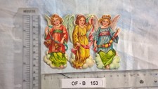 Teilbogen 3 Engel, alte Glanzbilder Oblaten Scraps, OF-B153 M
