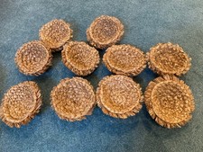 10 X Vogel Nest  aus Stroh handgemacht  basteln Deko Ostern