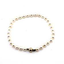 Perlen- Armband mit Kugelschließe Gold 585 14K
