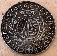 Kurfürstentum Sachsen 2/3 Taler 1680 Johann Georg II Albertinische Linie