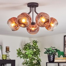 Schwarze Retro Deckenlampe aus