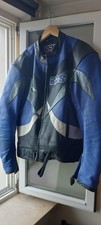 Motorradjacke ixs blau leder - motorradjacke,