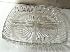 Glas Snack Schale 4 Fächer quadratisch 22cm H4cm f. Kekse, Knabbergebäck, Oliven