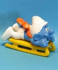 RENNRODLER 40201 SUPER Schlumpf : Nr. 7 Schlitten dunkelgelb hart SCHLEICH