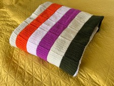  Decke Tagesdecke Patchwork Bettüberwurf selbstgestrickt 210cm x 180cm, Unikat