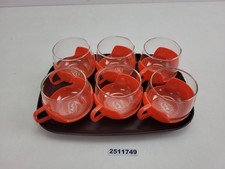 6x Teetassen + Tablett Melitta feuerbeständig Glas Kunststoff Küche #2511749