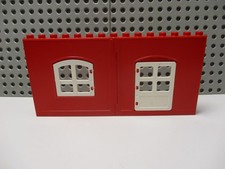 LEGO Duplo Hauswand  Seitenwand rot 2 teilig Türe Fenster
