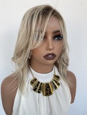 Bob warme blonde Perücke mit