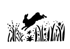 Schablone " Hase in Wiese... "