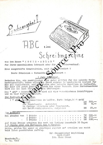 Alte werbung faltblatt kochs - alte,