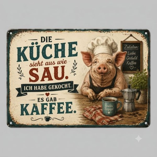 Blechschild küche sieht aus - sieht,