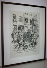 Lithographie  Heinrich Zille , "kleine Freundin" , hinter Passpartout gerahmt