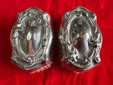 VIKTORIANISCHES JUGENDSTIL DEUTSCHES SILBER (TELLER) BORSTEN KLEIDUNG / TISCHBÜRSTEN PAAR