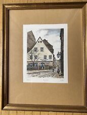 Org. Radierung koloriert Berlin ?️Bild sign. Falk 32x 26 schöner Holz Rahmen