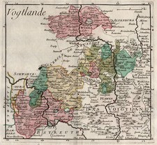 Vogtland Original Kupferstich Landkarte Le Rouge 1780