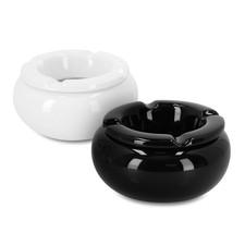 Sturm Wind Aschenbecher schwarz weiß 11cm rund Balkon Terrasse Party Außen 