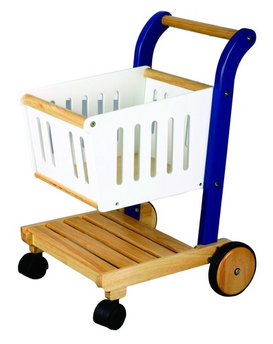 Einkaufswagen blau weiß