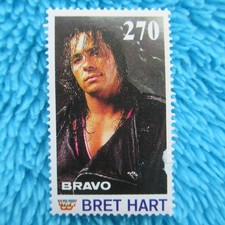 BRET HITMAN HART Briefmarke Stamp BRAVO WWF WRESTLING