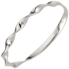 Schmaler Damenring 585 Weißgold glänzend 14 Karat gedreht neu