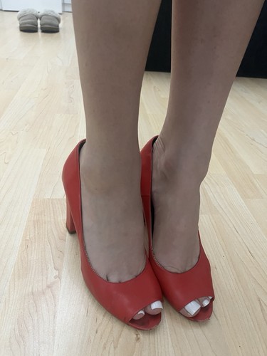 Rote peeptoes echtes leder - rote,