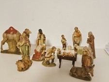 Antike Krippenfiguren Aus Gips Heilige Familie Jesuskind