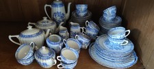 65 teiliges China Blau Porzellan Service / Tuppack Tiefenfurt, P.S.N, Bavaria...