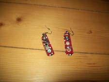 1 Paar weihnachtliche Ohrringe Modeschmuck ca. 4,5 x 1,2 cm