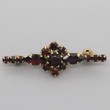 Granat Brosche Silber