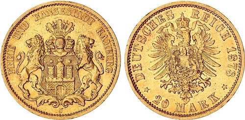Hamburg mark gold 1878 - hamburg,