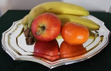 EDZARD Schale versilbert Obst gehämmert oval Teller neuwertig edel Nachlass