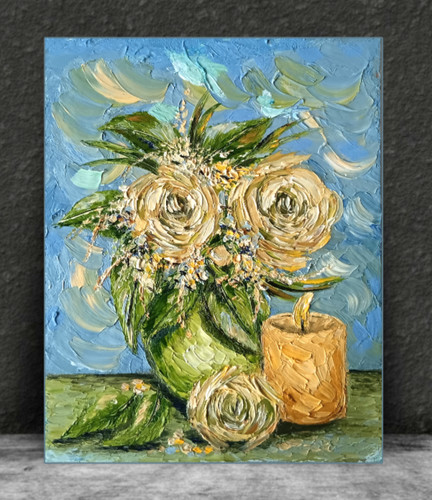 Original öl impasto gemälde - original,