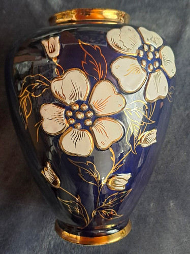 Kobaltblaue vase handbemalt - vase,