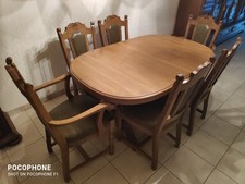 Esszimmertisch mit 4 Stühlen und 2 Sessel Eiche rustikal - Gebraucht top-Zustand