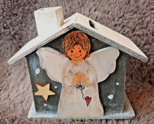 Spardose Engel Holz Geburt Taufe Geburt  Name Weihnachtsgeschenk Schutzengel Neu
