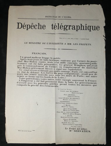 Plakat telegraphische - -,