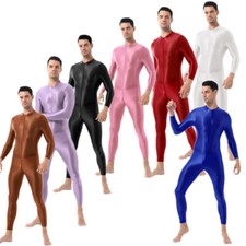 Herren Glänzend Langarm Body