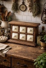 Vintage Gewürzregal aus Holz