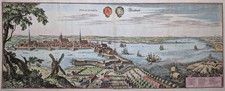 Stralsund - Merian - Großes Panorama - Original von 1654 -Stralsundia Stralsundt