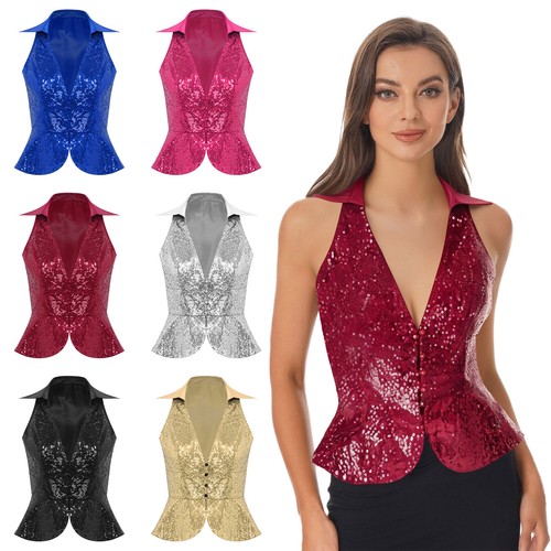Damen metallic weste - de,