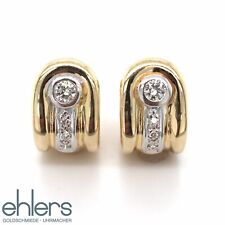 Ohrstecker Brillanten Creolen 585er Gelbgold 14kt bicolor Ohrschmuck 1303