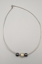 Original Pandora ALE Halskette 925 Silber mit kristallähnlichen schwarzen Perlen