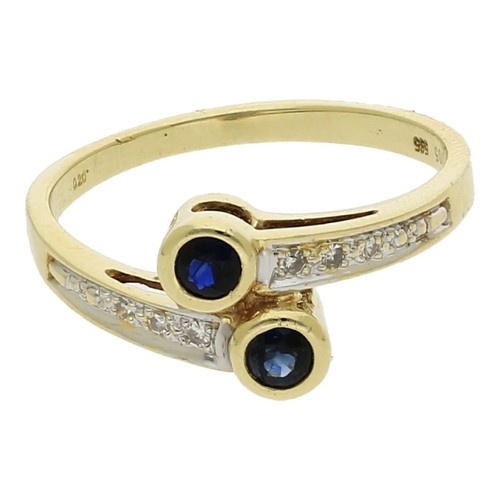 Saphir diamant ring 585 - diamant, 585/