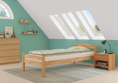 Einzelbett buche massiv - einzelbett,