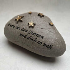 Grabschmuck kleiner "Stein" mit Sternen und Spruch: Fern bei den Sternen ...